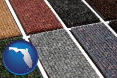florida map icon and carpet samples