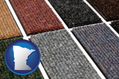 minnesota map icon and carpet samples