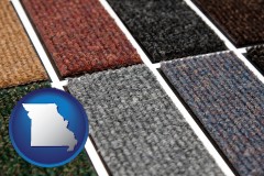 missouri map icon and carpet samples