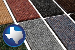 texas map icon and carpet samples