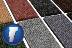 vermont map icon and carpet samples