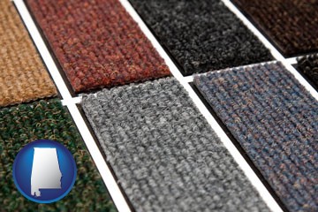 carpet samples - with Alabama icon