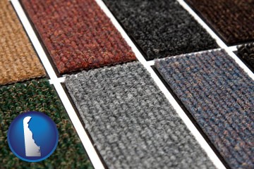 carpet samples - with Delaware icon