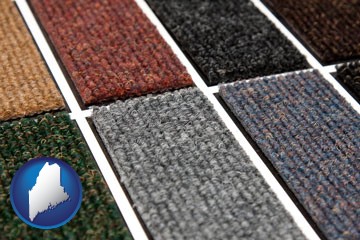 carpet samples - with Maine icon