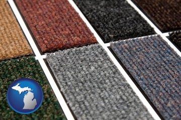 carpet samples - with Michigan icon