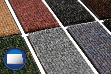 carpet samples - with North Dakota icon