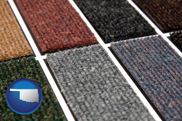 carpet samples - with Oklahoma icon