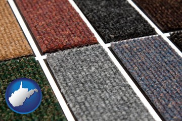 carpet samples - with West Virginia icon